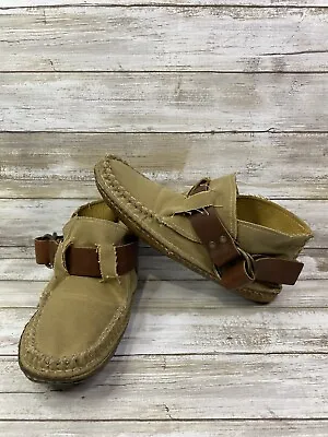 Quoddy Ring Boots Men's Hand Made In Maine Moccasins Brown Canvas Size M5 W7 • $67