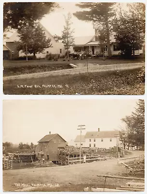 2 Palmyra Maine RPPC Real Photo Postcards L.W. Frost Home W/ Auto; Shingle Mill • $10