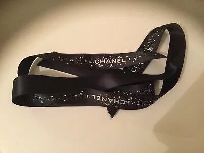 Chanel Black & Silver Star Gift Ribbon 0.98cm  • £7.50