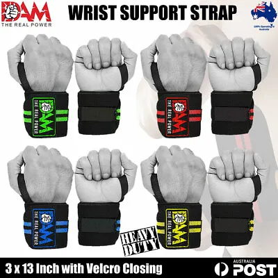 Wrist Wraps Weight Lifting Gym Training Support Straps Fitness 13 Inch Size Dam • $7.59