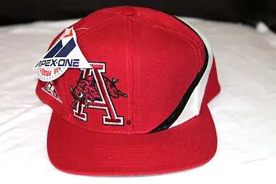 University Of Arkansas Razorbacks Vintage 90’s Apex One Wool Snapback Hat NEW • $39.99