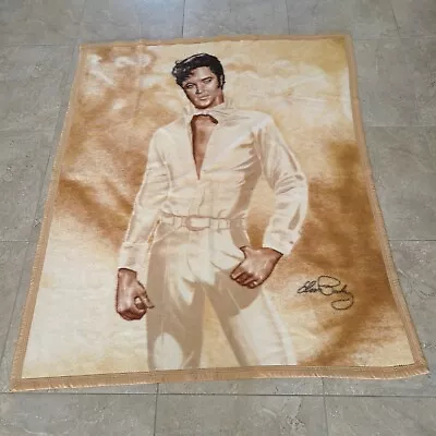 Vintage Rare Throw Blanket Elvis Presley The King 51  X 59   Leacril Montefibre • $59.86