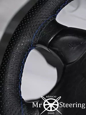 Perforated Leather Steering Wheel Cover For Volvo Fmx 2010+ R Blue Double Stitch • $47.50