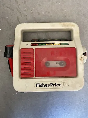 Fisher Price Cassette Tape Player Recorder W/Mic White Red 1987- Vintage • $15