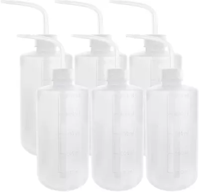 6x/set Plastic Safety Wash Bottle Lab Squeeze Bottle 500ml LDPE Squirt Bottle • $29.35