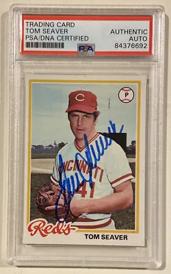 $488 • Buy 1978 Topps TOM SEAVER Signed Autographed Baseball Card #450 PSA/DNA Reds