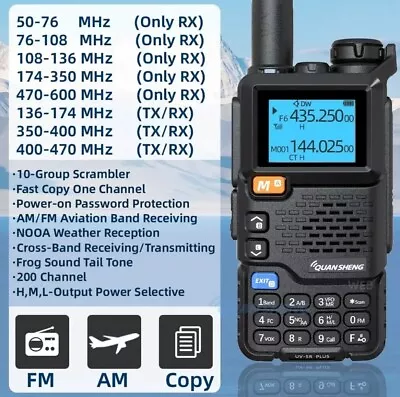 Quansheng UV-5R Plus Walkie Talkie Portable AM FM Two Way HAM Radio Communicator • £25.99