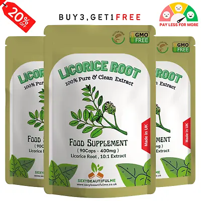 Licorice Root Extract Capsules 4000mg-Vegan Capsules - Digestion System Support • £3.99