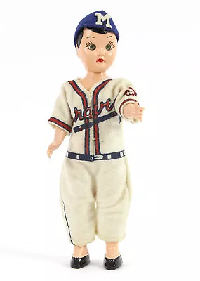 RARE  1953-65 Vintage Milwaukee Braves Female Blinking Eye Doll In Uniform 7.5  • $399.99