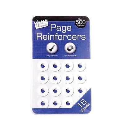 White Hole Page Filing Reinforcers Self Adhesive Stickers Pk 500 Home Office  • £2.99