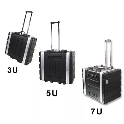 19  Rack Trolley Case Flight Carry Travel Transport DJ Equipment 3U 5U 7U 4 6 8 • £115.99