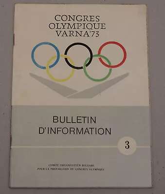 Olympic Congress Varna 1973 LXXIV Session Bulletin Program Booklet Brochure • $31
