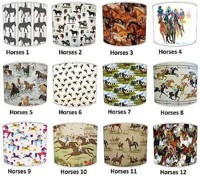 Equestrian Horse Racing Lamp Shades To Match Horses Bedding Sets & Duvets Covers • £27.99