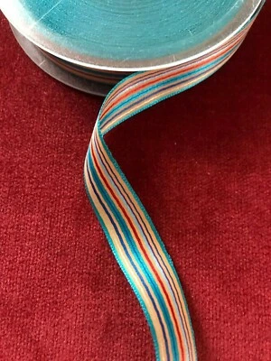 £1.25 • Buy Stephanoise 15mm Bright Striped Ribbon Sold Per Metre 100% Poly Pp20R081/83