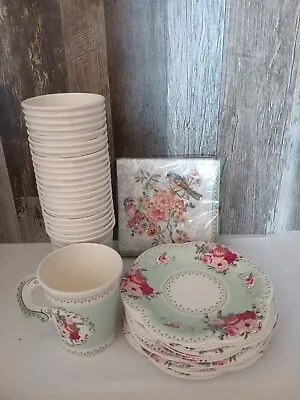 Talking Tables Truly Scrumptious Party Vtg. Floral Tea Party Cups/Saucers Z-9 • $15