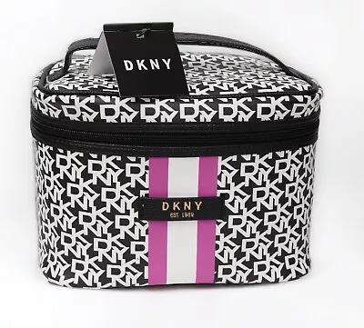 DKNY Make-Up Cosmetics Tall Train Case/Bag Black/White/Rose/Violet • £32.99