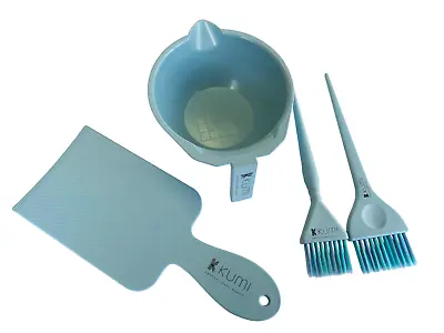 Hair Dye Brush And Bowl 4 Pce Set In Blue Bag Salon Tint Mixing Kit Eco Board • £9.99