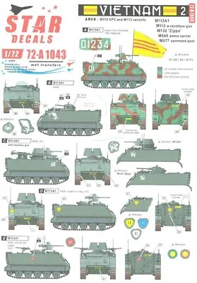 Star Decals 1/72 ARVN AFVs IN VIETNAM Part 2 M113 APC & M113 Variants • $6.50