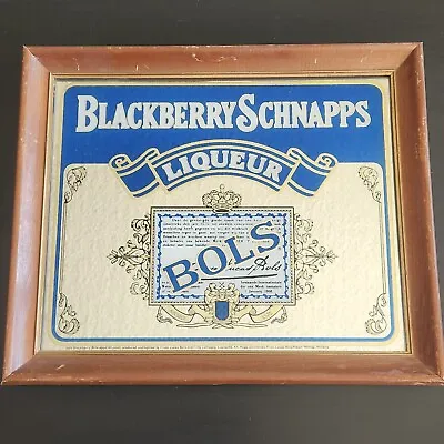 BLACKBERRY SCHNAPPS LIQUEUR BOLS Vintage Mirrored Sign Bar Pub 18 1/4''x 15 1/4' • $59.99