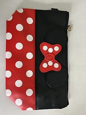 Disney Mickey & Minnie Mouse Zippered Make-up Storage Bags - Red/black • £6.99