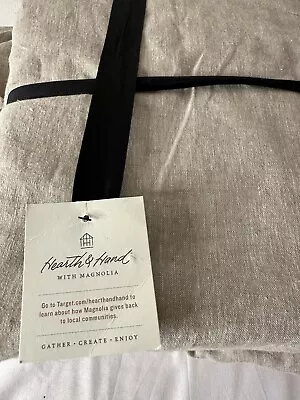 Hearth And Hand Magnolia Linen Blend Full Queen Duvet Cover Set Solid Taupe Tan • $43