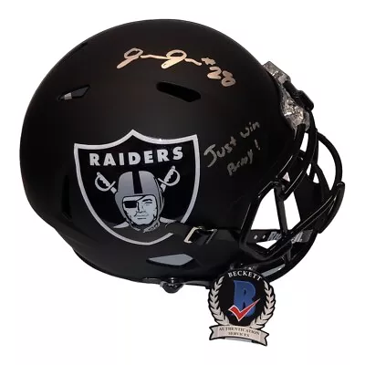 Josh Jacobs Signed Las Vegas Raiders Full Size Speed Matte Black Helmet Bas Coa • $679.36