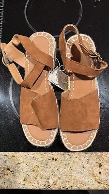 Women's Morgan Espadrille Wedge - Universal Thread Brown Cognac Shoes 7.5 • $12