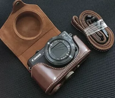 Megagear MG768 Canon Powershot G7 X Mark G7 X Leather Camera Case With Strap • $35