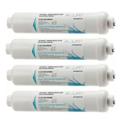 £22.95 • Buy 4 X Aquati Tap Drinking Water Filter Replacement Inline Cartridge 1/4  Push-fit