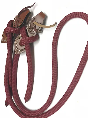 Burgundy  Yacht Rope Reins Tie On Slobber Strap  • $44