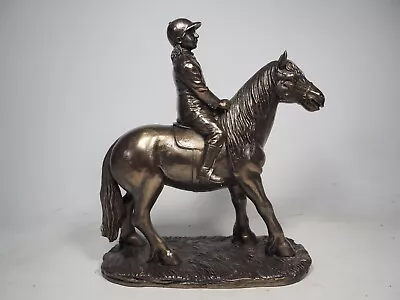 Cold Cast Bronze Figurine Girl Riding Pony/Horse • £49.99