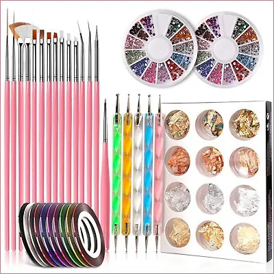 £2.99 • Buy 25PCS Nail Art Gel Brushes Pen Design Set Dotting Painting Drawing Polish Tools