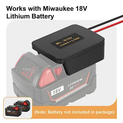 For Milwaukee M18 Battery Adapter Holder Dock W/Wire Leads Power Wheels Upgrade • $4.99