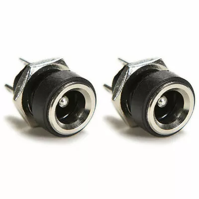 2 Pcs DC Power Supply Jack Socket Plug Female Panel Mount Connector 5.5 X 2.1mm • £1.99