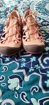 Jeep J-41 Sport Vegan Sport Water Hiking Beach Sandals Beige/Coral W/ 8.5 • $11