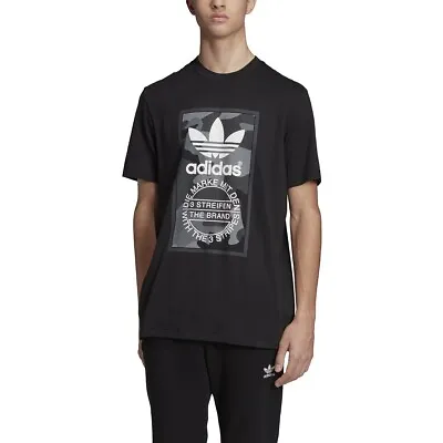 Adidas Men's T-Shirt CAMOUFLAGE TONGUE LABEL TEE Short Sleeve Crewneck T Shirt • $14.45