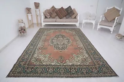 Oversize Rug 7x10 Large Vintage Rug Turkish Rug Wool Carpet Oushak Area Rug 903 • $749