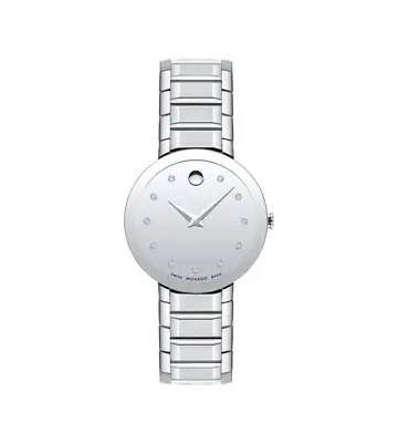 Movado Sapphire 28mm Stainless-Steel With Flat Edge-to-Edge Sapphire Crystal • $595