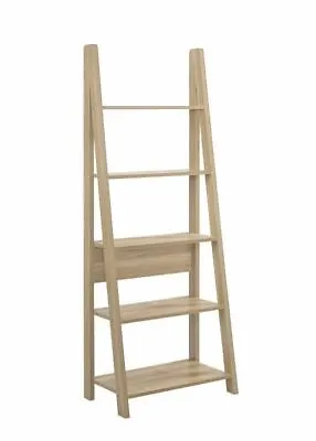 Riva Scandinavian Retro Ladder Range Desk Corner Oak Shelving Unit 5 Tier • £54.99