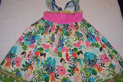 New Matilda Jane Girls Size 10 Platinum 5/8 Floral Mermaid Pink Green Knot Dress • $58