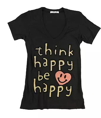 I Love H81 Womens Think Happy Be Happy Graphic T-Shirt • $16.54