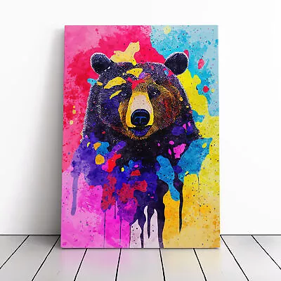 A Painted Bear No.3 Abstract Canvas Wall Art Print Framed Picture Home Decor • $31.05