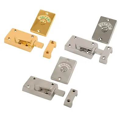 Chrome Or Brass Indicator Bolt Vacant / Engaged Bathroom WC Toilet Door Lock • $12.20