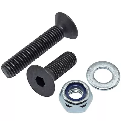 £2.24 • Buy M3 M4 M5 M6 M8 Black Socket Countersunk High Tensile Bolt Zinc Nyloc Nuts Washer