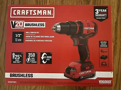 New In Sealed Box Craftsman CMCD710C1 20V Max BRUSHLESS Cordless Compact Drill • $79.50