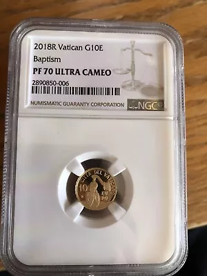 Vatican Gold Coin 10 Euro 2018 3g NGC PF70 With Original Box • $380