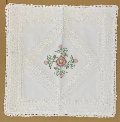 Two Pack Luxury White Embroidery Lace Cushion Covers 40cm X 40cm Antique Style • £12.99