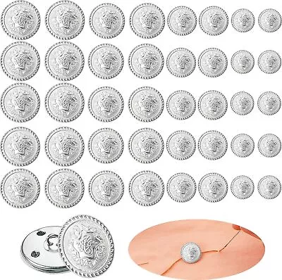 40 Pieces Metal Blazer Button Set Light Silver Buttons Brass Buttons Sewing B... • $13.97