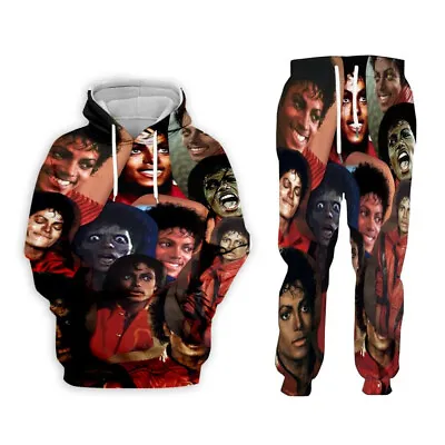 Michael Jackson 3D Print Women/Men's Hoodie Sweatshirt+Pants Sport Suit • £13.19