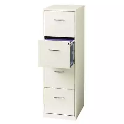 Space Solutions 18  Deep 4 Drawer Metal File Cabinet Pearl White • $181.49